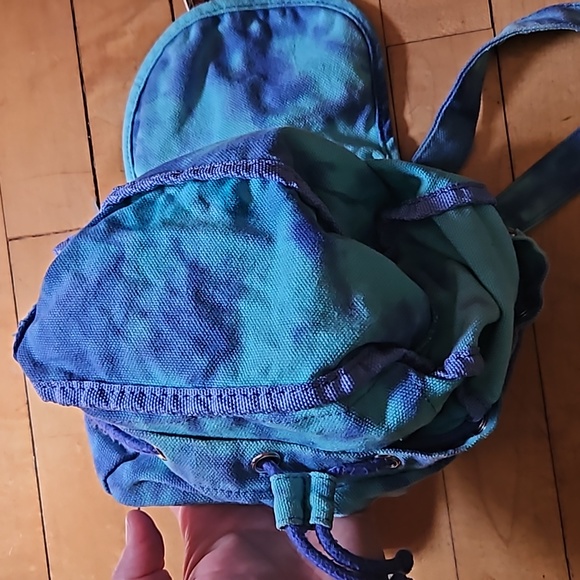 PINK VS tie died blue canvas mini backpack - Picture 11 of 14